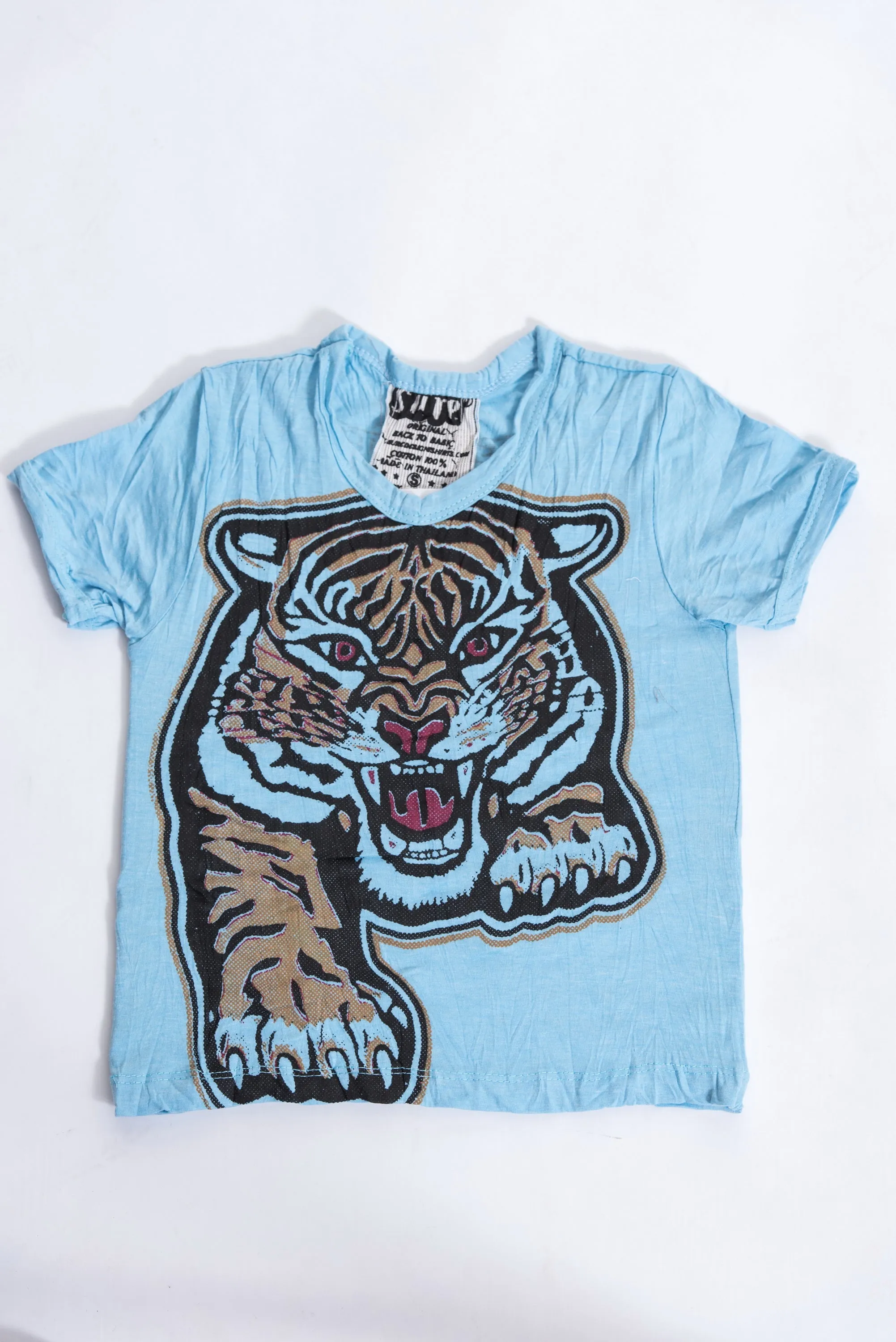 Kids Baby Tiger T-Shirt in Light Blue